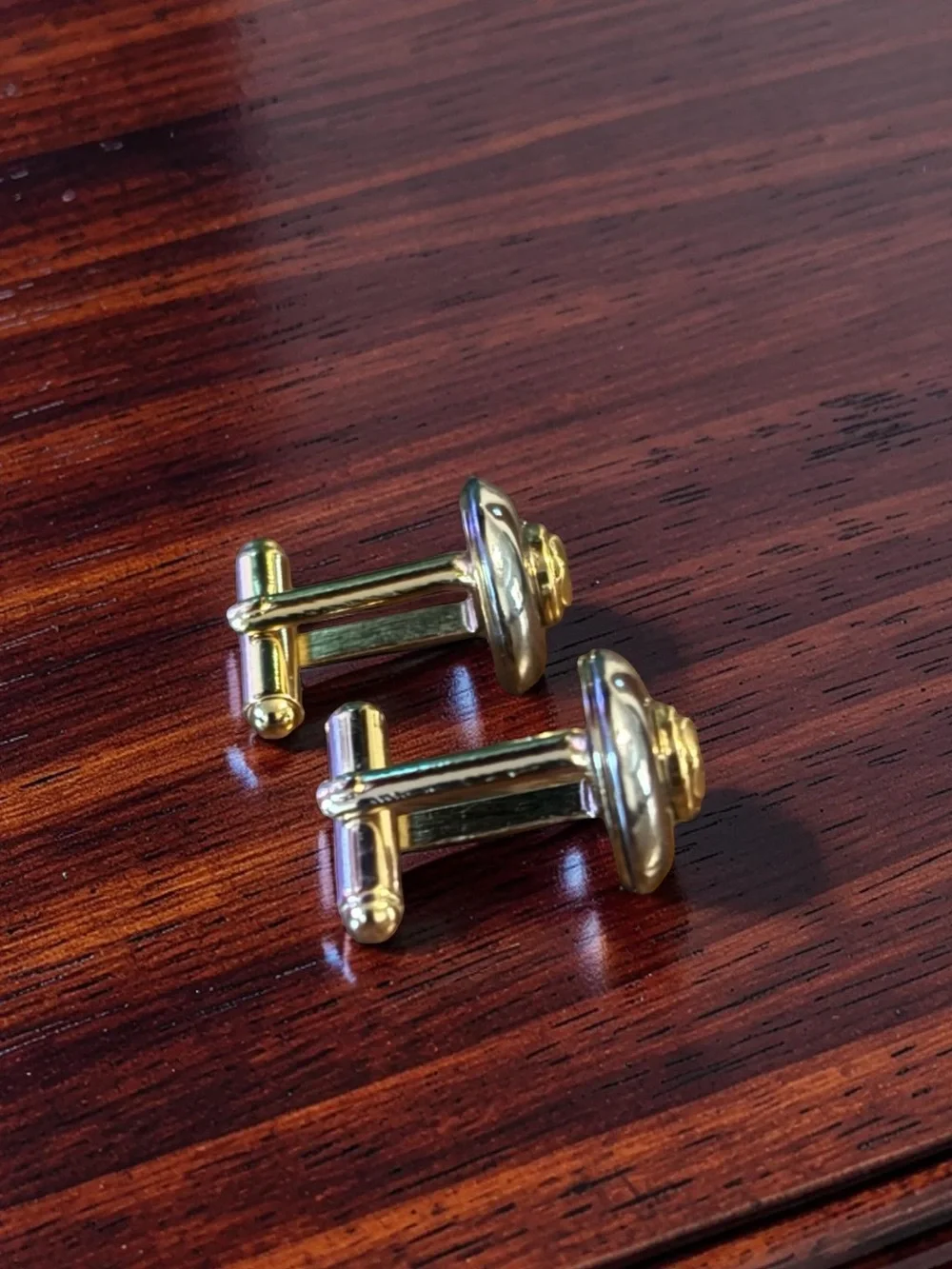 Authentic Gucci Gold/Silver Round Logo Cufflinks Excellent Condition